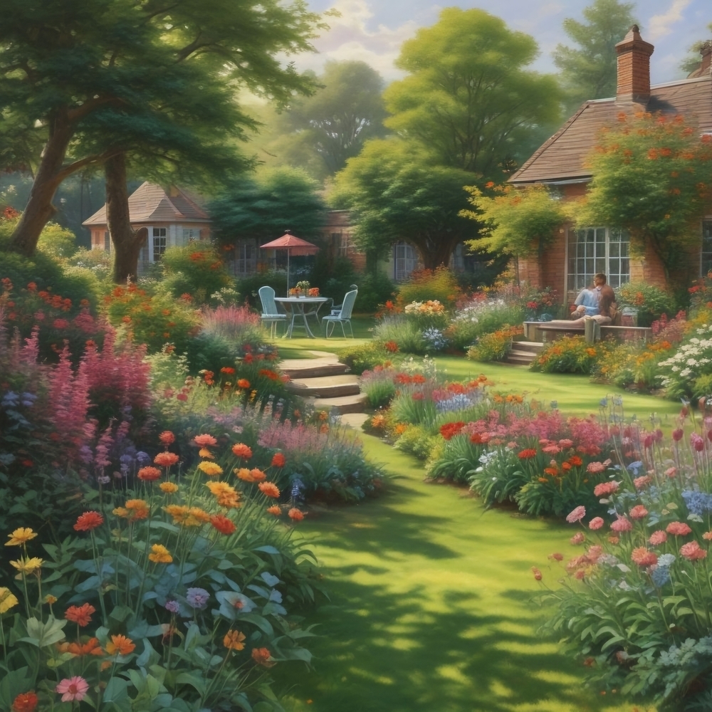 Vibrant Garden Landscape Art Print